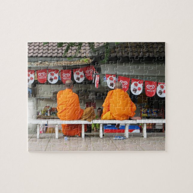 Ice Cream Break ... Buddhist Monks Thailand Jigsaw Puzzle (Horizontal)
