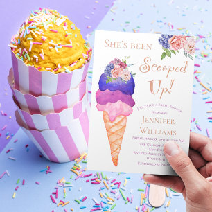 Ice Cream Bridal Shower She's been Scooped Up  Invitation