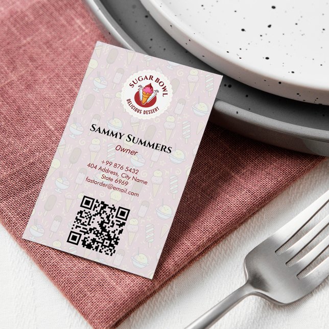 Ice Cream Business | Delicious Dessert Flavours Business Card (Creator Uploaded)