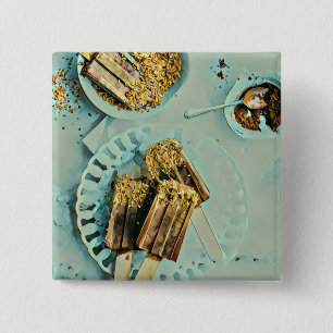 Ice cream cake 15 cm square badge