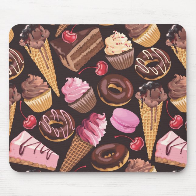 Ice Cream, Cake, Cupcakes and Cheesecake Delight Mouse Pad (Front)