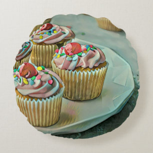 Ice cream cake round cushion