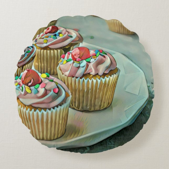 Ice cream cake round cushion (Front)