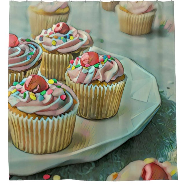 Ice cream cake shower curtain (Front)