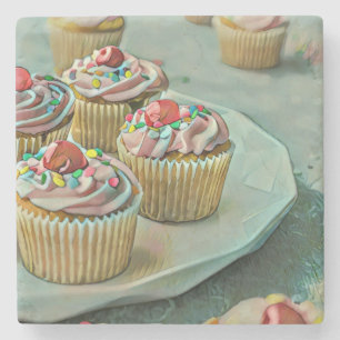 Ice cream cake stone coaster