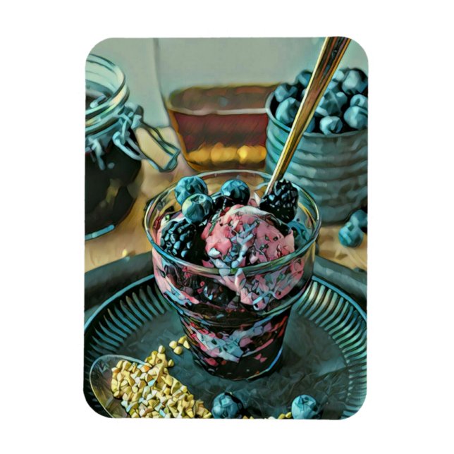 Ice cream cake with berry magnet (Vertical)