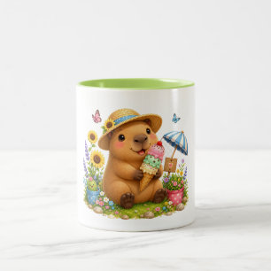 Ice Cream Capybara   Cute Kawaii Mug Design