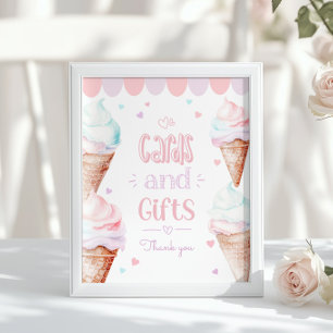 Ice cream Cards and gifts birthday pastel Poster