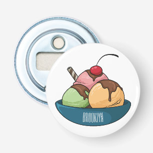 Ice cream cartoon illustration bottle opener