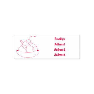 Ice cream cartoon illustration self-inking stamp