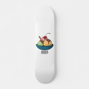 Ice cream cartoon illustration  skateboard