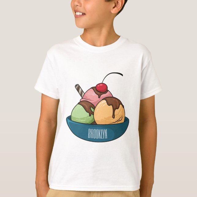 Ice cream cartoon illustration  T-Shirt (Front)