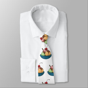 Ice cream cartoon illustration tie