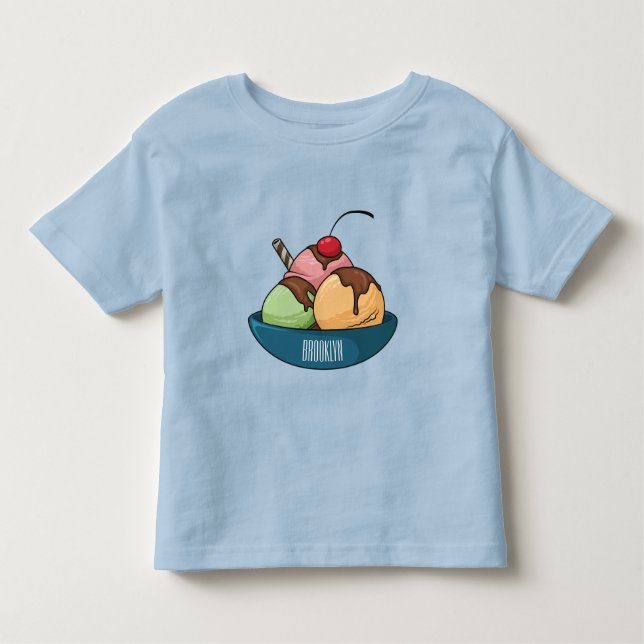 Ice cream cartoon illustration  toddler T-Shirt (Front)