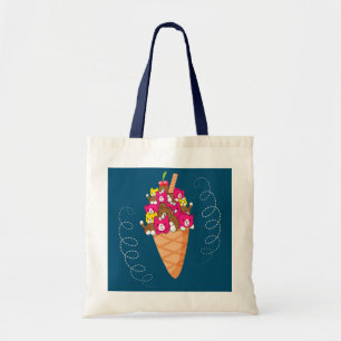 Ice Cream Cat Dairy Food Sundae Gelato Kitty Meow Tote Bag