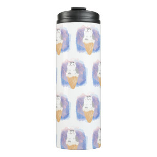 ice cream cat watercolor thermal tumbler