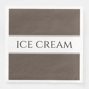 ICE CREAM Chocolate Brown Vanilla White Stripes Napkin