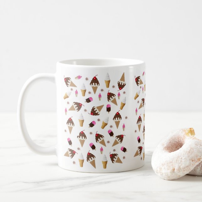 Ice Cream Chocolate Cherry Vanilla Mug (With Donut)