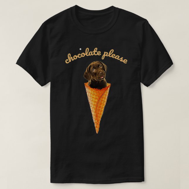 Ice Cream Chocolate Labrador Lab Premium  T-Shirt (Design Front)