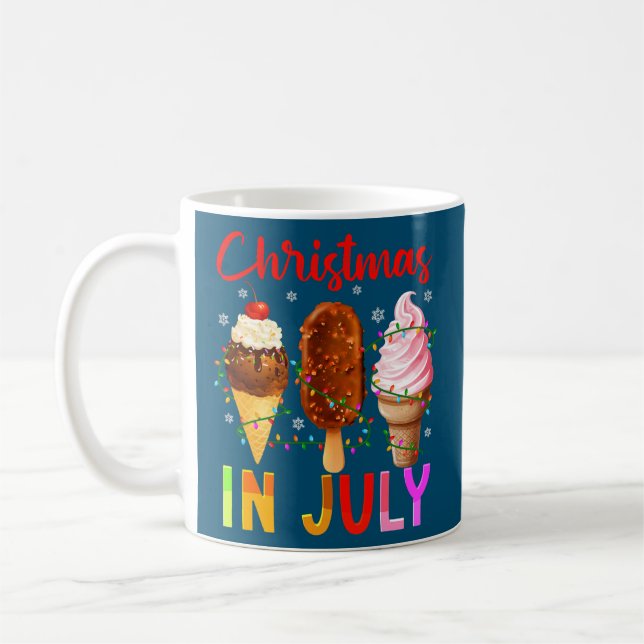 Ice Cream Christmas In July Summer Vacation Kids  Coffee Mug (Left)