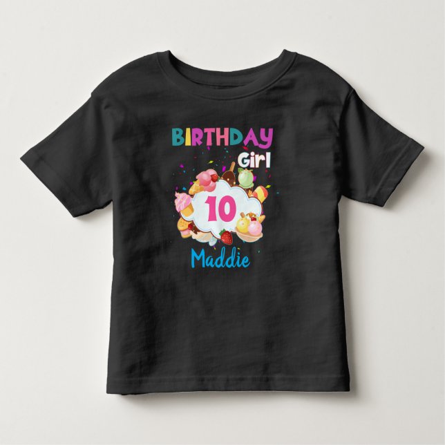 Ice Cream Colourful Cones Birthday Girl Matching   Toddler T-Shirt (Front)