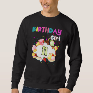 Ice Cream Colourful Girl Party Theme Age 11 Sweatshirt