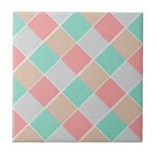 Ice-Cream Colours Checked Tile