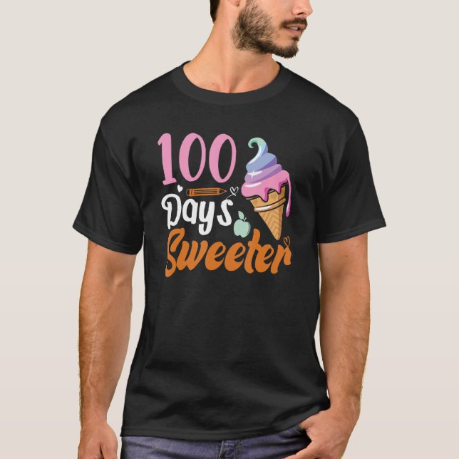 Ice Cream Cone 100 Days Of School Teachers Girls B T-Shirt (Front)