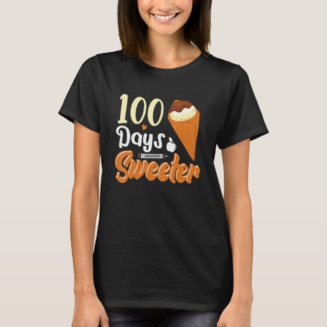 Ice Cream Cone 100 Days Of School Teachers Girls B T-Shirt (Front)