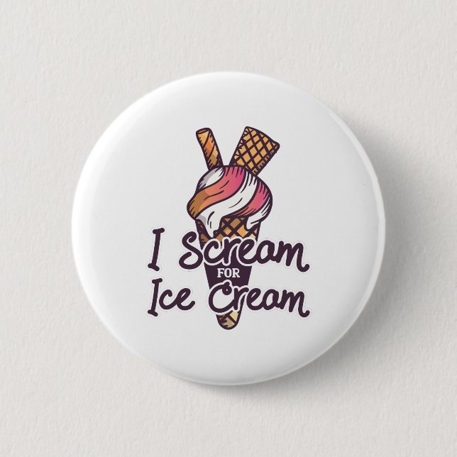 Ice Cream Cone 6 Cm Round Badge (Front)