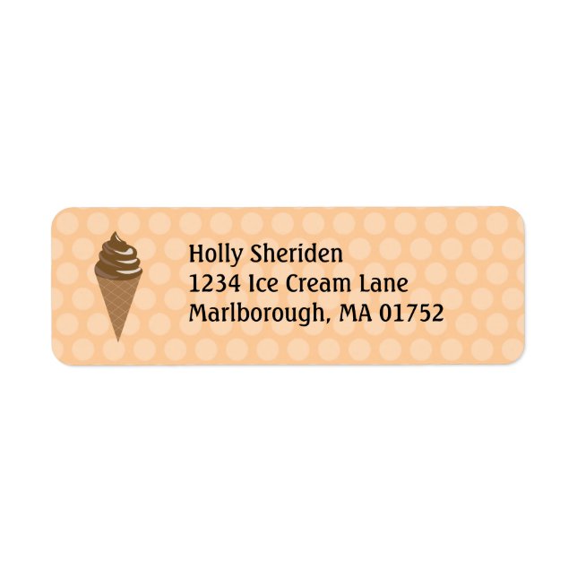 Ice Cream Cone Address Label Return Address Label (Front)