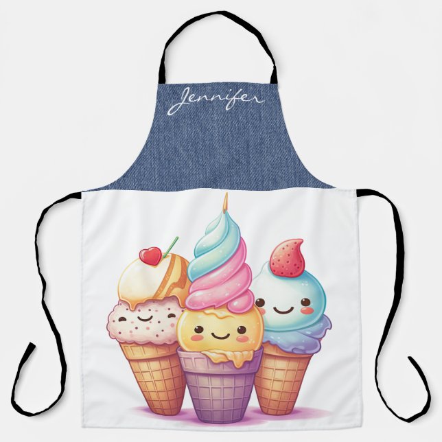 Ice Cream Cone All-Over Print Apron (Front)