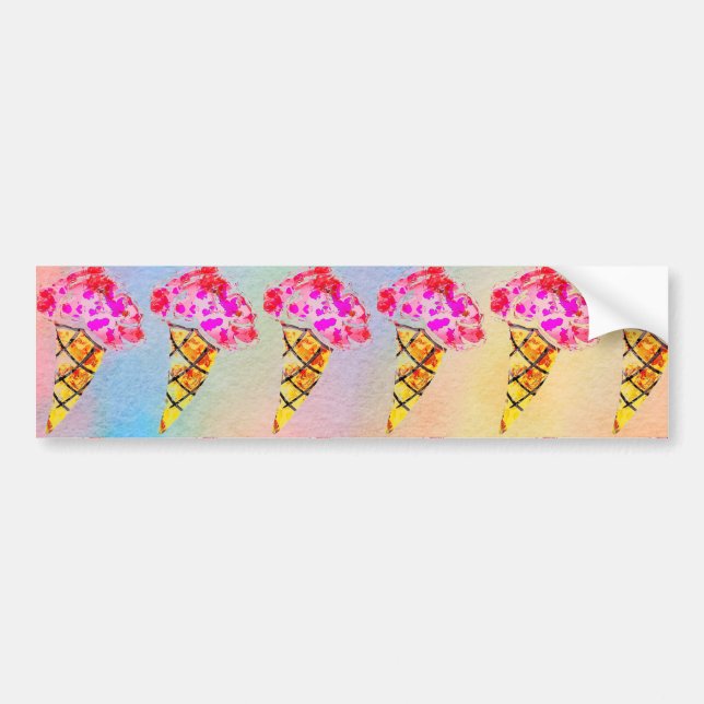 Ice Cream Cone Bumper Sticker (Front)