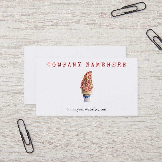 Ice Cream Cone Business Card (Front/Back In Situ)
