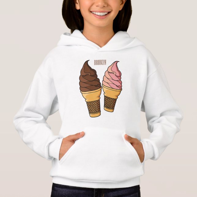 Ice cream cone cartoon illustration  (Front)