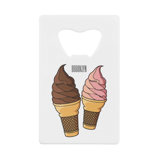 Ice cream cone cartoon illustration  (Front)
