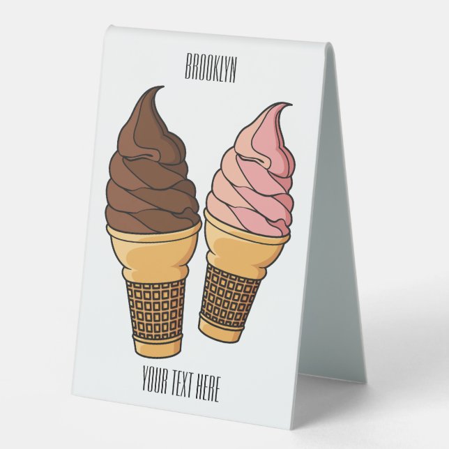 Ice cream cone cartoon illustration  (Front)