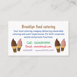 Ice cream cone cartoon illustration business card