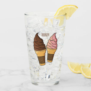 Ice cream cone cartoon illustration glass