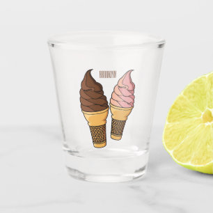 Ice cream cone cartoon illustration shot glass