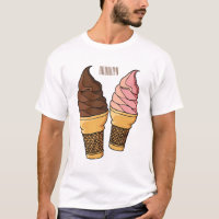 Ice cream cone cartoon illustration