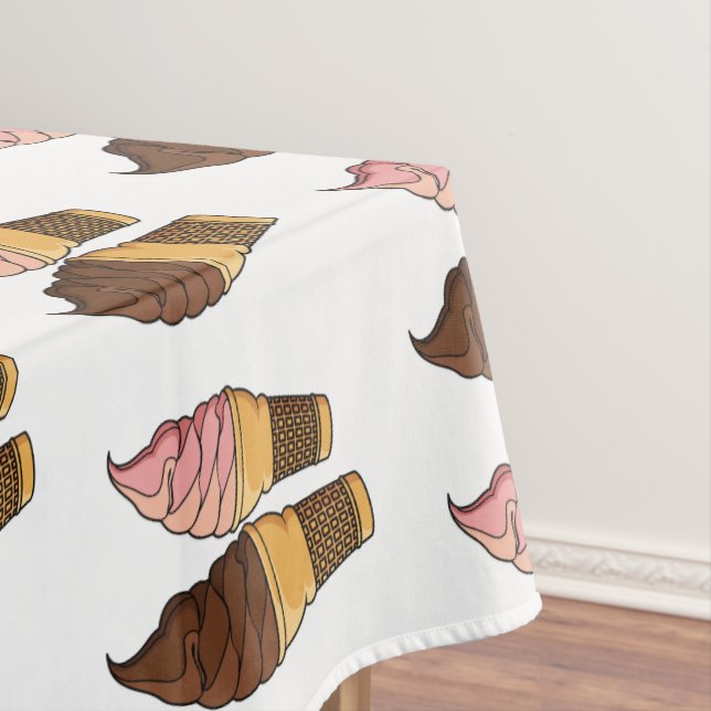 Ice cream cone cartoon illustration  tablecloth (In Situ)