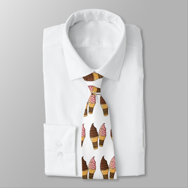 Ice cream cone cartoon illustration  tie (Tied)