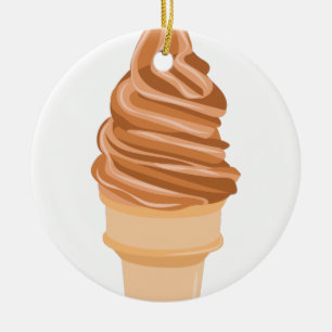 Ice Cream Cone Ceramic Ornament