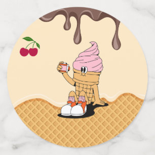 Ice Cream Cone Characters Party Table Confetti