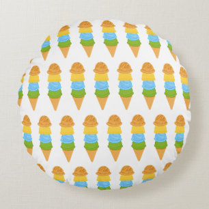 ice cream cone colorfull round cushion