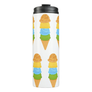 ice cream cone colorfull thermal tumbler