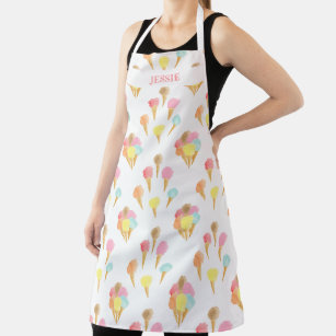 Ice Cream Cone Colourful Flavours Personalised Apron