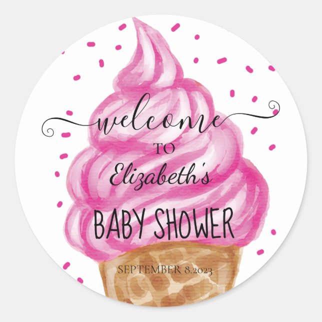 Ice cream Cone Confetti Sweets   Classic Round Sticker (Front)