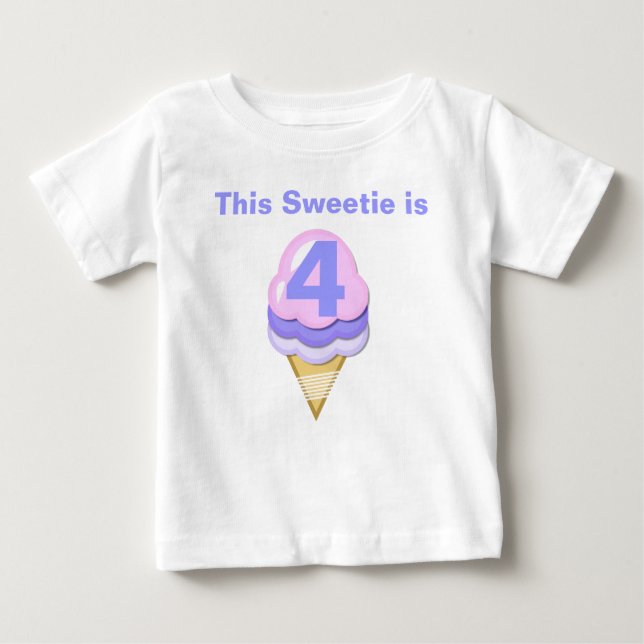 Ice Cream Cone Customisable Birthday T-shirt (Front)